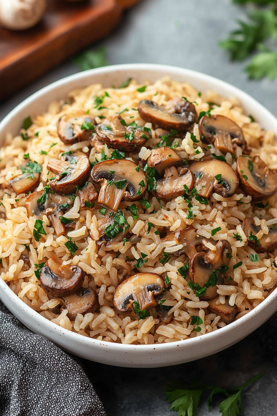 Mushroom Garlic Rice Half